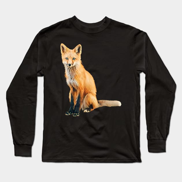 Fox - Woodland Themed Kids Room, Funny Gifts For Forester, Cute Animals Long Sleeve T-Shirt by Shirtsmania